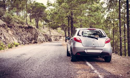 Auto Estacionado en el Interior de País