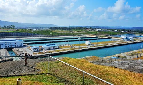 View of the New Locks from the Agua Clara Visitors Center