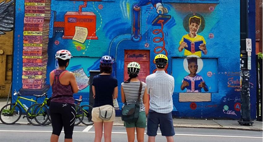 Wall art in the streets - tiqy, Atlanta’s Journey for Civil Rights Bike Tour