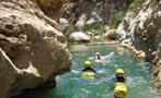 Descenso en Rio Verde Granada grupo disfrutando, Canyoning Adventure in Rio Verde