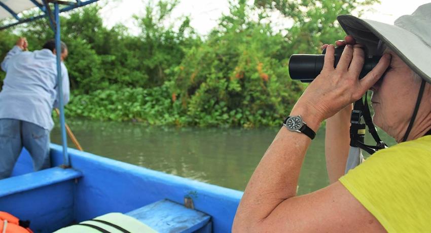 Birding on the rio huitzilapan and antigua tour woman in a boat, Birding on the Rio Huitzilapan & La Antigua Tour