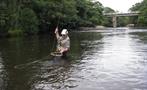 Stuart teaching how to fish - tiqy, Fish for Trout on the River Swale