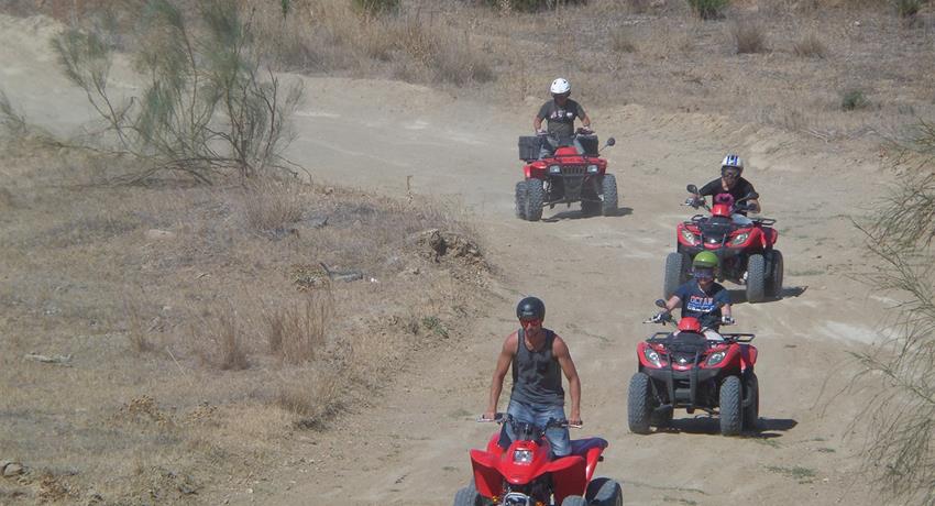 three friends in a Quad - tiqy, Guided Quad Route in Guadalhorce