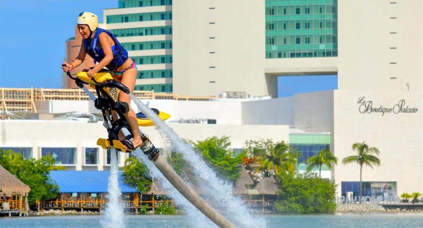 Take a Flyboarding Water Jetpack Flight. Cancun, Mexico