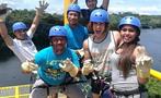 Happy group of friends before canopy - tiqy, Tour de Canopy en el Lago Gatún